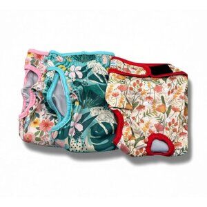 Reusable pet Cloth Diapers With Adjustable Snaps & Elastic Waistband Size L Leak